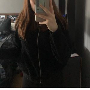 black teddy zip up
